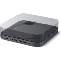 Satechi Aluminum Stand Hub für Mac Mini Space Gray, Dual-Slot-Cardreader, USB-C 3.0 [Stecker] (ST-ABHFM)