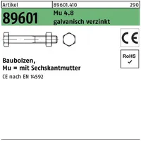 Industrial Quality Supplies ART 89601 Baubolzen mit Mutter CE