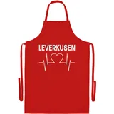 multifanshop Grillschürze - Leverkusen - Herzschlag - Druck weiß - Schürze