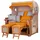 Mr. Deko bene,iving Strandkorb Komplettset Ammersee Grande XL Teak PE shell Modell 586 inkl. Liftersystem