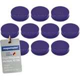 Magnetoplan Ergo-Magnete, medium, violett, Pack a 10 Stück