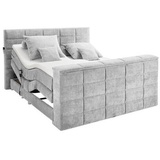 Stella Trading DENVER Boxspringbett Silber - Bequemes Doppelbett mit unterschiedlichen Härtegraden, Schlafzimmer, Betten, Doppelbetten