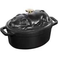 Staub Schwein Cocotte 17 cm schwarz