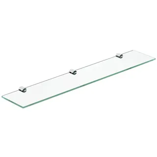 AQUALAVOS Glasablage Bad Glasregal Wand Wandablage Wandregal Badablage Glas Badezimmer 60 cm Badezimmer Regal Glas Klarglas 6 mm ESG Sicherheitsglas Badezimmerablagen