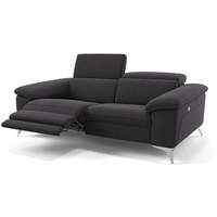 Sofanella 2-Sitzer Stoff Stella, Relaxsofa, Designsofa, Designer Couch, Italienisches Sofa, 2er Sofa schwarz