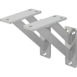 ML-Design Regalhalterungen 2er Set 120x120 mm Silber aus Aluminium
