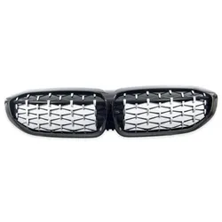 Diamant Wabengrill Kühlergril Schwarz Glanz Chrom Sport für BMW 3er G20 G21
