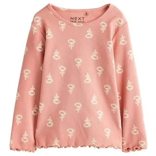 Next Leggings Geripptes Langarm-T-Shirt (1-tlg) rosa 62-68 (3-6 Mon.)
