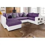 Collection AB Wohnlandschaft Kunstleder 4-Sitzer Lila