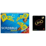 Mattel Games Scrabble Junior + Uno Minimalistisches Kostenloses Brettspiel Spanisch - Multicolor - One Size