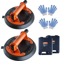 Vevor 2er Set Saugheber aus NBR Glasheber φ203mm Vakuumheber Belastbarkeit 99-278kg Glassauger Betriebstemperatur -20-60°C Plattenheber Vakuum Saugnapf mit ABS-Griff inkl. Aufbewahrungsbox Handschuhe