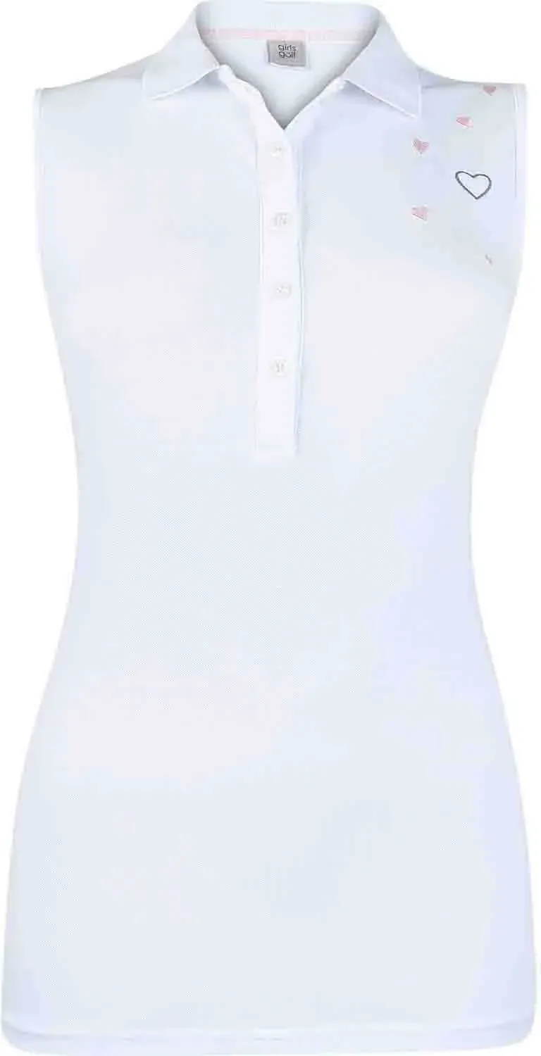 girls golf Polo Weekend White, ärmellos, weiss