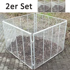 2x TRUTZHOLM Komposter 100x100x80 cm Metallkomposter aus Streckmetall Gartenk...