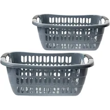 Centi 2er Set Große Wäschewanne Grau 55x37x20 cm: Dein Multitalent für Ordnung und Komfort!