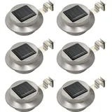 vidaXL Solarleuchte Edelstahl 12 cm 6er Set weiß