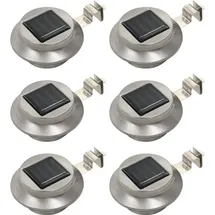 vidaXL Solarleuchte Edelstahl 12 cm 6er Set weiß