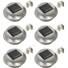 vidaXL Solarleuchte Edelstahl 12 cm 6er Set weiß
