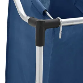 vidaXL Wäschesortierer mit 3 Taschen Blau Stahl