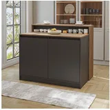 roomart Kücheninsel Cortado 120 x 100 x 80 cm Anthrazit-Eiche