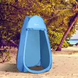 Outsunny Pop-up-duschzelt Mit Uv-schutz, Wasserdichtem Dach Und Tragegriff Für Camping Und Strand, 100 X 100 X 185 Cm, Blau