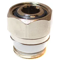 Simplex Anschlussverschraubung mit Eurokonus (Ausführung: Gewinde: DN 15 (1/2'') AG x 5/8'' ÜWM Eurokonus. Ausführung: Messing vernickelt)
