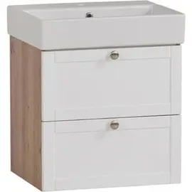 Schildmeyer Jesper Badmöbel-Set (50 cm, Eiche/Weiß, matt