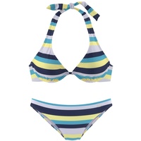 VENICE BEACH Bügel-Bikini Damen marine-gelb-gestreift Gr.36 Cup C