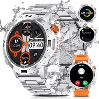 ESFOE Militär Smartwatch Herren,1,43'' AMOLED Smartwatch mit Herzfrequenz Schlafüberwachung,126+ Sportmodi 5ATM 460mAh Fitnessuhr für Android iOS