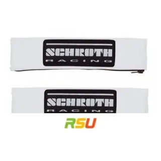 Schroth Gurt-Zubehoer - 2" Gurtpolster silber mit schwarz/silbernem SCHROTH RACING Logo