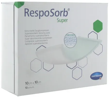 Hartmann RespoSorb Super Extra Starke Saugkompressen 10x10cm Stück 10 (6850204)