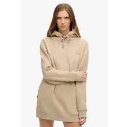 Superdry für Damen. W8011632A Essential Sweatshirt-Kleid in Beige (S/M), Lässig, Baumwolle, Langarm