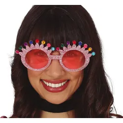 Glamour Kronen Brille rosa - OS