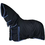 Horze Glasgow Leichte Regendecke mit Halsteil, Weidedecke fur Pferde, Decke fur Pferd, 600D, Blau, 135