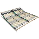 Sleepneo Extra stabiler Premium Lattenrost 200x200, bis 200Kg belastbar, Kopfteil verstellbar, 42 Latten,2x 7 Zonen Lattenrost 100x200, Made in Germany