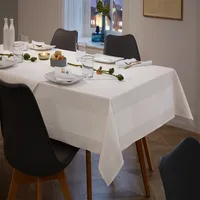 Gastro Tischdecke mit Atlaskante Weiß (15 Größen) - 140 x 240 cm