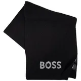 Boss Schal Elios, mit eingewebtem Logo schwarz