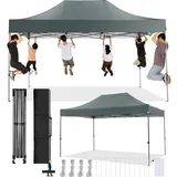 COBIZI Faltpavillon 3x3 Wasserdicht Stabil Winterfest ohne Seitenwand,Pop Up Pavillon Partyzelt,Sonnenschutz Gartenpavillon,Pavillon Faltbar mit Handtasche(3 mal 3m Schwarz)