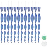 Relaxdays Vogelabwehr Spirale, 12er Set, reflektierend, Balkon & Garten, Windspirale, 40 cm lang, Vogelschreck, blau