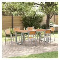 vidaXL Garten-Essgruppe 7-tlg. Grau/Braun