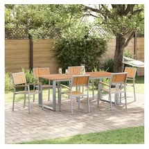 vidaXL Garten-Essgruppe 7-tlg. Grau/Braun