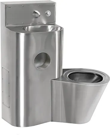 KWC Professional Heavy Dutc WC-Waschtischkombination WC Position rechts - chromnickelstahl