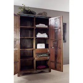MASSIVMOEBEL24.DE Kleiderschrank Altholz 118 x 198 x 60 cm Mehrfarbig