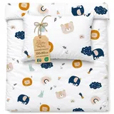 Totsy Baby Kinderbettwäsche Baby Bettwäsche 90x120 cm aus Baumwolle - Kinder Set von Duvet Cover 90 x 120 und Kissenbezug 40x60 cm Junge und mädchen babybettwäsche bettbezug für Kleinkind Oeko-Tex