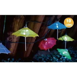 LED-Solar-Lichterkette Cocktailschirm bunt Partybeleuchtung Dekolicht Gartendeko Bunt