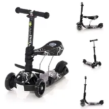 Lorelli Kinderroller Laufrad 2 in 1 Smart PolyurethanRäder leuchten klappbar verstellbar schwarz/grau - Schwarz