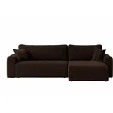 Inter Eckcouch Cord 2-Sitzer Braun