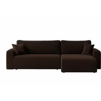 Inter Eckcouch Cord 2-Sitzer Braun