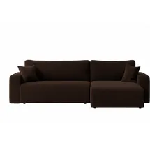 Inter Eckcouch Cord 2-Sitzer Braun