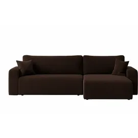 Inter Eckcouch Cord 2-Sitzer Braun