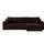 Inter Eckcouch Cord 2-Sitzer Braun